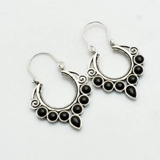 Brincos pendurados de gota feitos à mão de pedra preciosa ônix preto presente joia 1,8" AE-84606 comprar usado Brincos pendurados de gota feitos à mão de pedra preciosa ônix preto presente joia 1,8" AE-84606 comprar usado  Enviando para Brazil