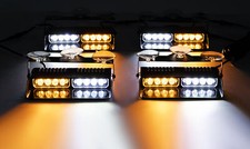 Pacote com 4 8 LEDs luz de viseira estroboscópica aviso de emergência branca/âmbar comprar usado  Enviando para Brazil
