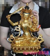 12,8" Tibete bronze dourado wenshu Manjushri espada de retenção estátua de Buda Tara kwan-yin comprar usado  Enviando para Brazil