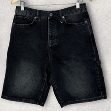 Novo Bermuda Jeans Topman Perna Reta Lavada Preta Masculina Tamanho 32 Botão Frontal, usado comprar usado  Enviando para Brazil