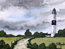 ORIGINAL AQUARELL - Leuchtturm Kampen auf Sylt. comprar usado  Enviando para Brazil