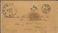 Lockport, NY a USS Albany, Care of U.S. Consul, Habana 1852 com Carta (N7273) comprar usado  Enviando para Brazil
