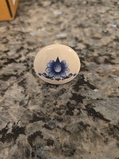 Perillas redondas suecas azules y blancas de porcelana para cocina/arbinete, vintage segunda mano  Embacar hacia Mexico