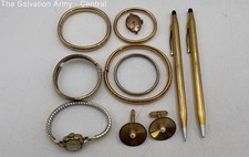 Lote de gemelos pulsera relojes rellenos/chapados en oro de 10-14K y más joyas segunda mano  Embacar hacia Mexico