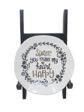 Sister You Make My Heart Happy - Mini prato com cavalete de madeira preta comprar usado Sister You Make My Heart Happy - Mini prato com cavalete de madeira preta comprar usado  Enviando para Brazil