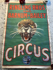 RINGLING BROS BARNUM AND BAILEY ~ PÔSTER DE CIRCO LEOPARDO DOS ANOS 1940 ~ RARO! Original comprar usado  Enviando para Brazil