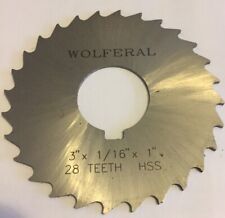 WOLFERAL HSS Side & Face Milling Cutter 3" X 1/16” X 1" Bore  - Milling 28 Teeth comprar usado  Enviando para Brazil