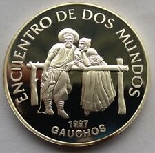 Moneda de plata 250 pesos gauchos Uruguay 1997, prueba segunda mano  Embacar hacia Mexico