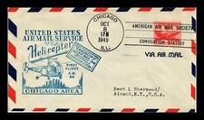 CAPA DOS EUA HELICÓPTERO PRIMEIRO VOO CORREIO AÉREO AM 96 CHICAGO ILLINOIS comprar usado  Enviando para Brazil