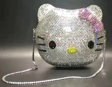 NOVO $149 Hello Kitty por Crystal Clutch Swarovski Bolsa Coberta Corrente Bolsa de Noite comprar usado  Enviando para Brazil