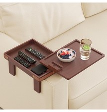 Mesa de apoio de braço de sofá marrom com caixa de armazenamento, bandeja de braço de sofá de bambu com 360°... comprar usado  Enviando para Brazil
