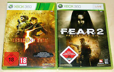 2 XBOX 360 SPIELE SET - RESIDENT EVIL 5 GOLD EDITION & F.E.A.R. 2 PROJECT ORIGIN comprar usado  Enviando para Brazil