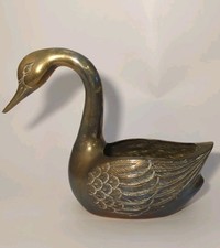 Plantador de cisnes de latão vintage cottagecore campo francês bela pátina 12x9x4 em excelente estado usado  comprar usado  Enviando para Brazil