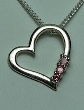 Silver heart pink for sale  LONDON