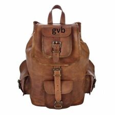 Usado, Mochila Grande Couro Genuíno Laptop Caminhada Bolsa de Mensageiro Natural Grão Masculino comprar usado  Enviando para Brazil