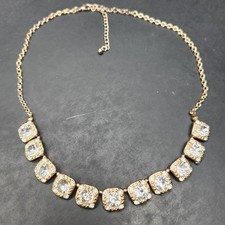 Colar de cristal feminino 17" tom dourado vidro frisado formatura casamento tapete vermelho, usado comprar usado  Enviando para Brazil
