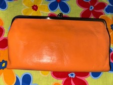 Carteira de couro vintage HOBO International Lauren clutch laranja comprar usado  Enviando para Brazil