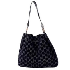 Bolsa de ombro GUCCI preta GG balde de veludo, usado comprar usado  Enviando para Brazil