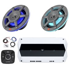 Controle Bluetooth, 2x 6,5" alto-falantes de áudio LED RGB, amplificador de 4 canais com kit comprar usado  Enviando para Brazil