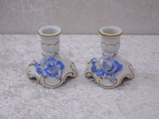 2 X Plaue Schierholz DDR Diseño Porcelana Candelabro Vintage - Pintado A Mano comprar usado  Enviando para Brazil