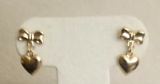 Brincos de ouro maciço 14k com arco e coração para meninas pequenas comprar usado  Enviando para Brazil