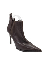 Botas de tornozelo Vicini femininas de couro biqueira pontiaguda salto marrom tamanho 39 9 comprar usado  Enviando para Brazil