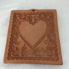 Molde Prensa de algodão 1994 Terracota 5"x6" Corações Coelhos Coelhos Flores Corações comprar usado  Enviando para Brazil