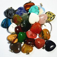 Pingentes de contas de prata pedra preciosa coração natural moda 30 peças/lote atacado comprar usado  Enviando para Brazil