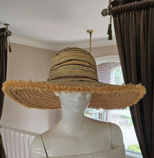 Chapéu de sol feminino Tommy Bahama maré baixa ajustável aba larga ráfia desgastada/palha comprar usado  Enviando para Brazil