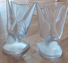 Lalique swallow bookends for sale  LUTTERWORTH