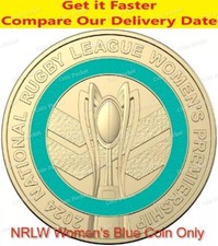Moneda azul de la Liga Nacional de Rugby Premiership 2024 NRLW $2 dos dólares nueva segunda mano  Embacar hacia Mexico