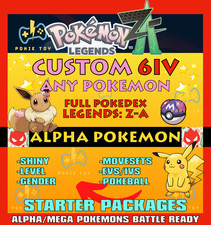 Używany, POKEMON LEGENDS ZA✨Custom Any 6IV Pokemon Shiny/Non✨SHINY ALPHA POKEMON MEGA✨Z-A na sprzedaż  Wysyłka do Poland