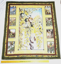 Colcha de retalhos de tecido pontilhado à máquina 49"x56.5" primavera FADA jardim amarelos comprar usado  Enviando para Brazil