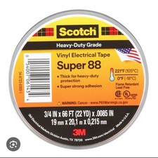 Fita elétrica 3M Scotch Super 88 fita 19mmx20m preta Pk 10  comprar usado  Enviando para Brazil