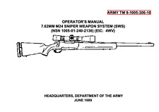 130 p. 1989 TM 9-1005-306-10 OPERADOR 7,62mm M24 SISTEMA DE ARMAS SNIPER em CD de dados, usado comprar usado  Enviando para Brazil
