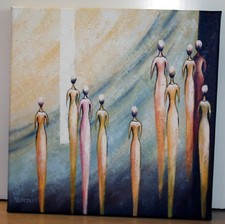 Lenuta Bazu, The Walking world, óleo sobre tela, 50cmx50cm com certificado de autenticidade comprar usado  Enviando para Brazil