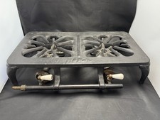 Fogão a gás vintage ferro fundido queimador duplo 20”x12” fabricante desconhecido era Griswold, usado comprar usado  Enviando para Brazil