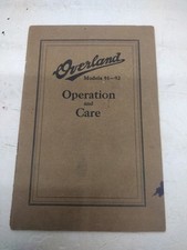 Overland Models 91-92 1925-1926 manual del propietario de operación y cuidado segunda mano  Embacar hacia Mexico
