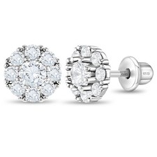 Brincos CZ Solitaire infantil/infantil/menina parafuso atrás - Prata esterlina comprar usado  Enviando para Brazil