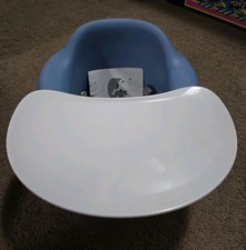 Cadeira de chão infantil Bumbo com arnês ajustável e bandeja azul, usado comprar usado  Enviando para Brazil