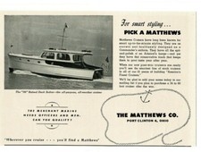 1945 MATTHEWS CO "38" barco de cabine sedã convés elevado Port Clinton Ohio anúncio impresso 1 comprar usado  Enviando para Brazil