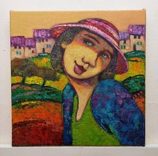 Quadro Dipinto Figura Paesaggio Olio Tela Cm30x30 De Lorenzo Carlo comprar usado  Enviando para Brazil
