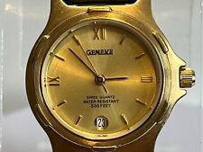 Vintage Suíço GOLD GENEVE quartzo Data Auto Usado Excelente Estado comprar usado  Enviando para Brazil