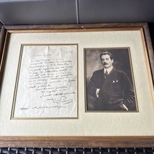 Usado, GIACOMO PUCCINI - FOTOGRAFIA / CARTA / MONTAGEM ITALIANA ASSINADA POR VOLTA DE 1921 comprar usado  Enviando para Brazil