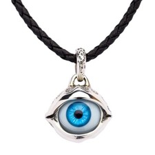 Amuleto pingente globo ocular prata esterlina azul gótico olho mau comprar usado  Enviando para Brazil