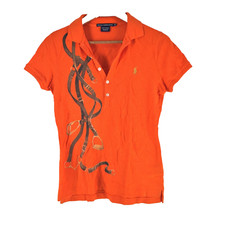 Camisa polo feminina Ralph Lauren tamanho M aus 10 laranja manga curta gola 112260, usado comprar usado  Enviando para Brazil