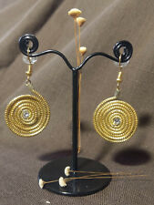 Boucles d'oreilles "Spirale & Strass" en Capim Dourado, L"Or Végétal" du Brésil  comprar usado  Enviando para Brazil