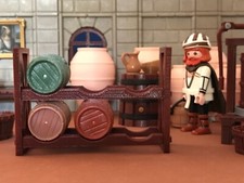 2 ESTANTERÍAS BARRIL CUSTOM SHELF BARRELS MEDIEVAL PLAYMOBIL FIGURA NO INCLUIDA comprar usado  Enviando para Brazil