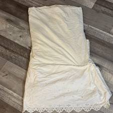Saia de cama vintage com babados de poeira algodão marfim. Padrão tamanho completo/queen. VEJA FOTOS comprar usado  Enviando para Brazil