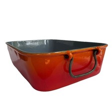 Lasanha assada ferro fundido esmalte Descoware chama laranja Bélgica, usado comprar usado  Enviando para Brazil